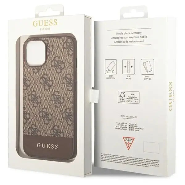 Guess 4G Stripe Collection Case for iPhone 14 Plus / 15 Plus 6.7’’ - Brown - Cell phone cases and covers<<<HurtelXML
