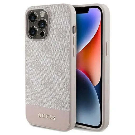Guess 4G Stripe Collection case for iPhone 14 Pro Max - pink - Cell phone cases and covers<<<HurtelXML