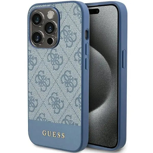 Guess 4G Stripe Collection case for iPhone 15 Pro Max - blue - Cell phone cases and covers<<<HurtelXML