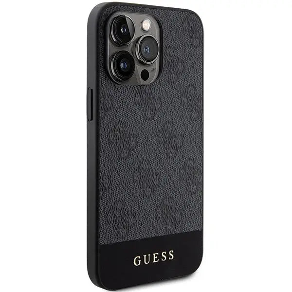Guess 4G Stripe Collection case for iPhone 15 Pro Max - gray - Cell phone cases and covers<<<HurtelXML