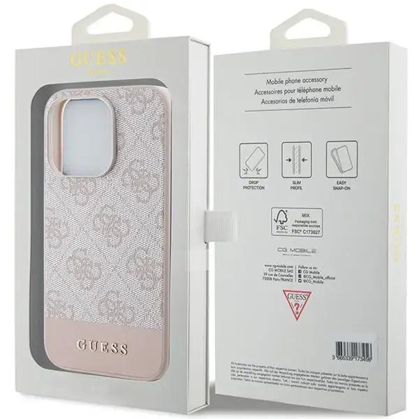 Guess 4G Stripe Collection case for iPhone 15 Pro - pink - Cell phone cases and covers<<<HurtelXML