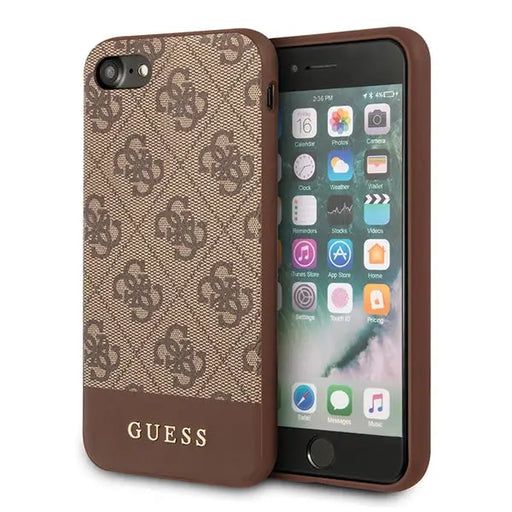 Guess 4G Stripe Collection case for iPhone 7 / 8 / SE 2020 / SE 2022 - brown - Cell phone cases and covers<<<HurtelXML