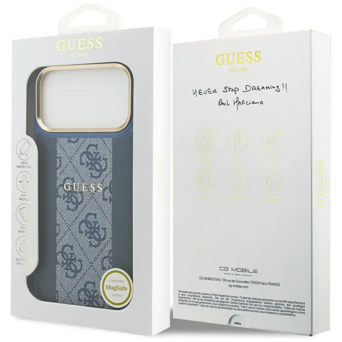 Guess 4G Stripe MagSafe Case for iPhone 17 Pro Max - Blue - Cell phone cases and covers<<<HurtelXML