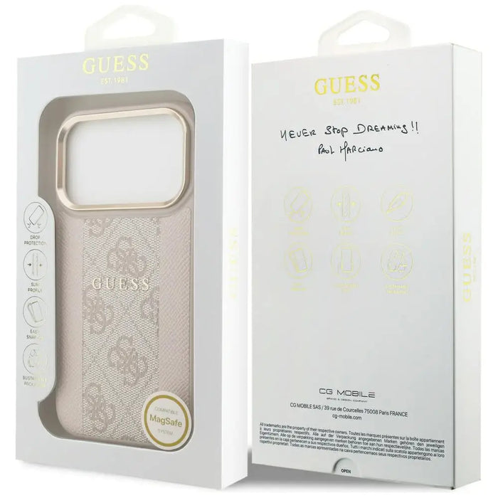 Guess 4G Stripe MagSafe Case for iPhone 17 Pro - Pink - Cell phone cases and covers<<<HurtelXML