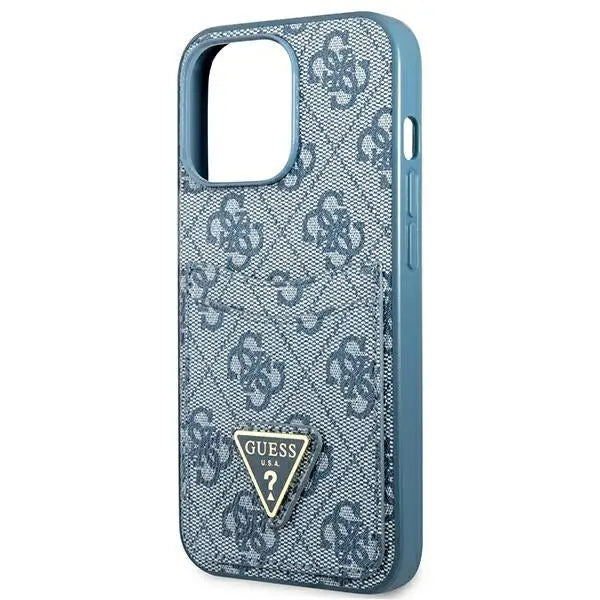 Guess 4G Triangle Logo Cardslot Case for iPhone 13 Pro / 13 - Blue - Cell phone cases and covers<<<HurtelXML