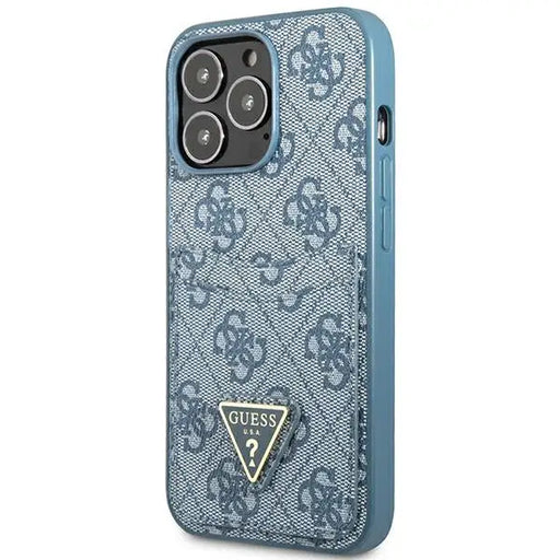 Guess 4G Triangle Logo Cardslot Case for iPhone 13 Pro / 13 - Blue - Cell phone cases and covers<<<HurtelXML