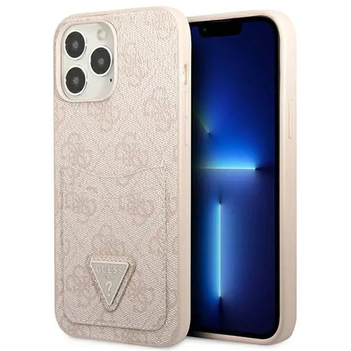 Guess 4G Triangle Logo Cardslot case for iPhone 13 Pro Max - pink - Cell phone cases and covers<<<HurtelXML