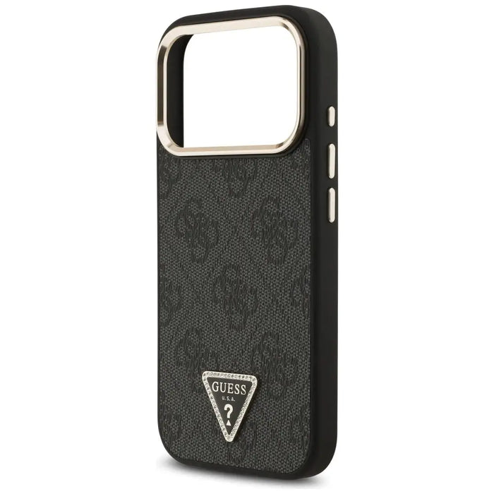 Guess 4G Triangle Logo MagSafe Case for iPhone 17 Pro - Black and Gold - Cell phone cases and covers<<<HurtelXML