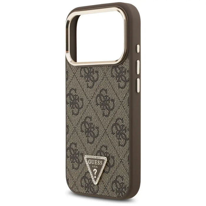 Guess 4G Triangle Logo MagSafe Case for iPhone 17 Pro - Brown and Gold - Cell phone cases and covers<<<HurtelXML