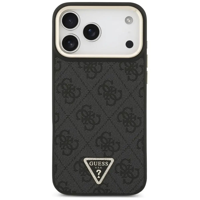 Guess 4G Triangle Logo MagSafe Case for iPhone 17 Pro Max - Black and Gold - Cell phone cases and covers<<<HurtelXML