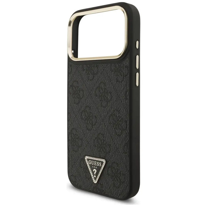 Guess 4G Triangle Logo MagSafe Case for iPhone 17 Pro Max - Black and Gold - Cell phone cases and covers<<<HurtelXML