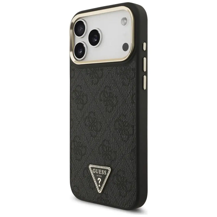 Guess 4G Triangle Logo MagSafe Case for iPhone 17 Pro Max - Black and Gold - Cell phone cases and covers<<<HurtelXML