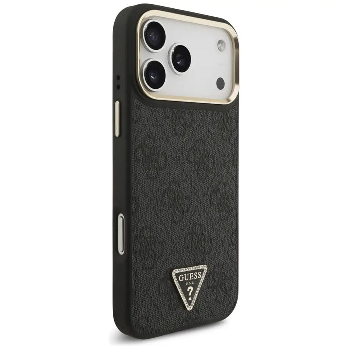Guess 4G Triangle Logo MagSafe Case for iPhone 17 Pro Max - Black and Gold - Cell phone cases and covers<<<HurtelXML