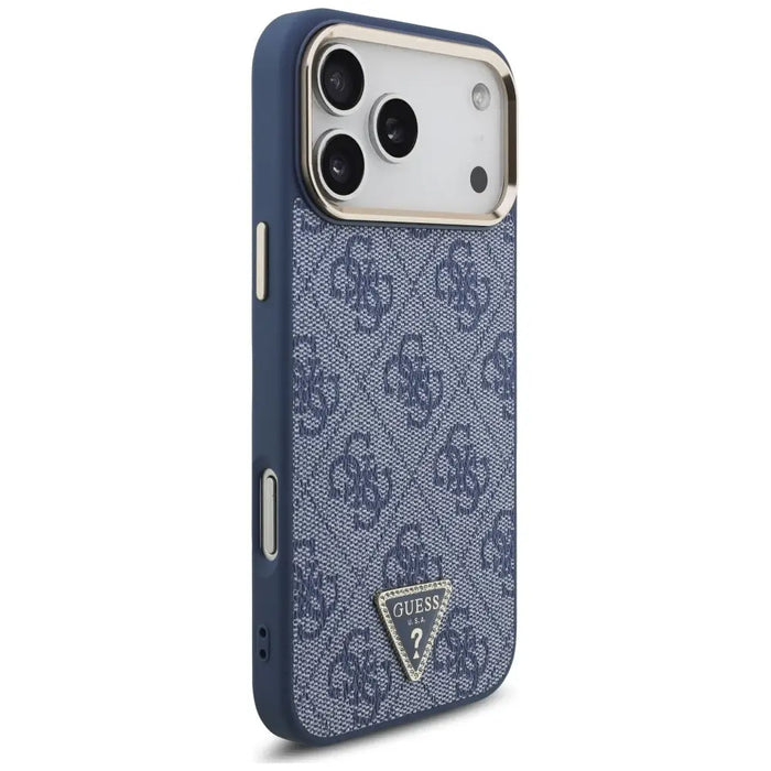Guess 4G Triangle Logo MagSafe Case for iPhone 17 Pro Max - Blue and Gold - Cell phone cases and covers<<<HurtelXML