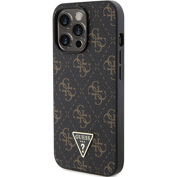 Guess 4G Triangle Metal Logo case for iPhone 14 Pro - black - Cell phone cases and covers<<<HurtelXML