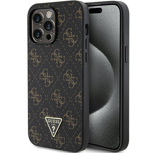 Guess 4G Triangle Metal Logo case for iPhone 14 Pro Max - black - Cell phone cases and covers<<<HurtelXML