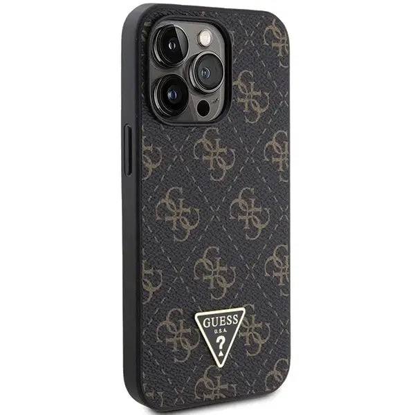 Guess 4G Triangle Metal Logo case for iPhone 15 Pro - black - Cell phone cases and covers<<<HurtelXML