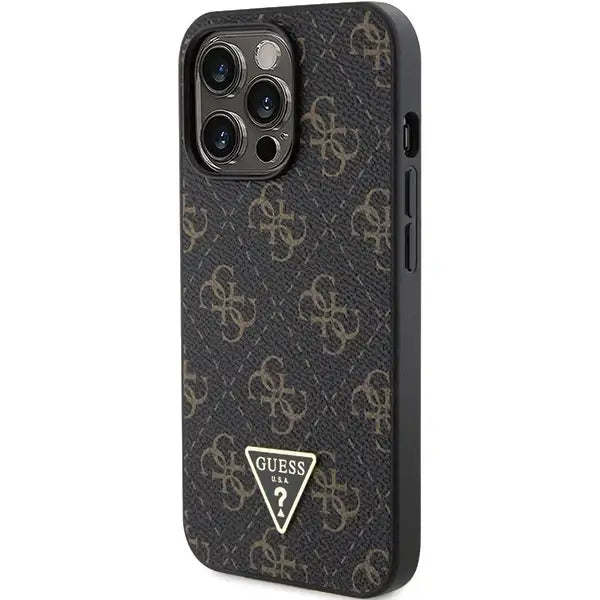 Guess 4G Triangle Metal Logo case for iPhone 15 Pro - black - Cell phone cases and covers<<<HurtelXML