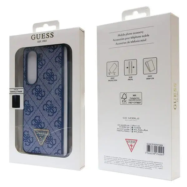 Guess 4G Triangle Strass Case for Samsung Galaxy Z Fold 5 - Blue - Cell phone cases and covers<<<HurtelXML