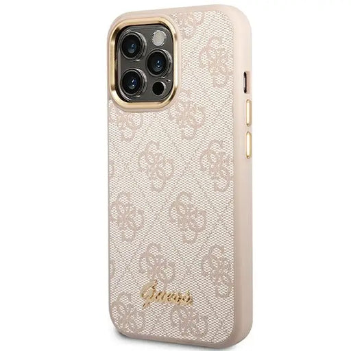 Guess 4G Vintage Gold Logo case for iPhone 14 Pro Max - pink - Cell phone cases and covers<<<HurtelXML