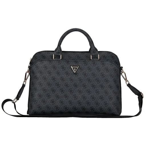 Guess 4G Zipper Pocket Triangle Logo 15’’ Laptop Bag - Black - Laptop bags<<<HurtelXML