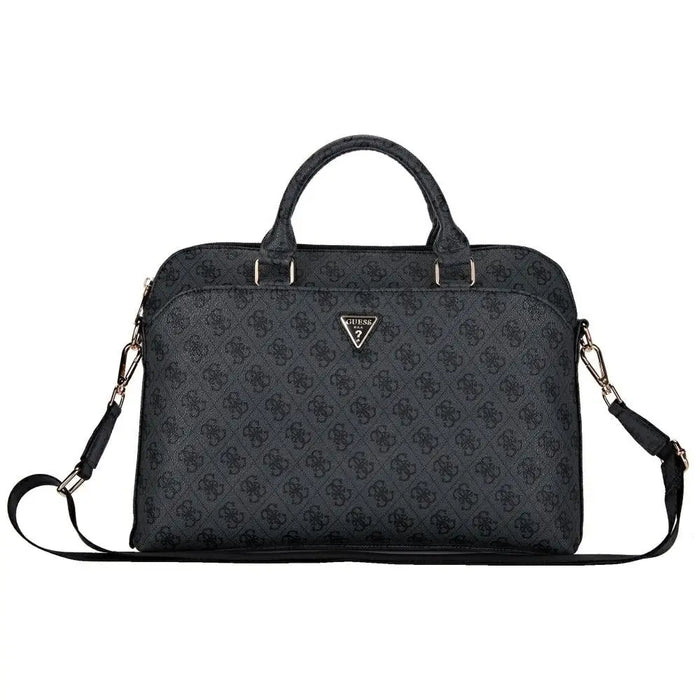 Guess 4G Zipper Pocket Triangle Logo 15’’ Laptop Bag - Black - Laptop bags<<<HurtelXML