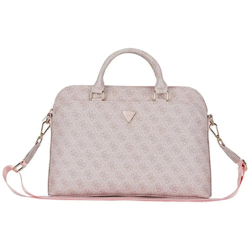 Guess 4G Zipper Pocket Triangle Logo 15’’ Laptop Bag - Pink - Laptop bags<<<HurtelXML