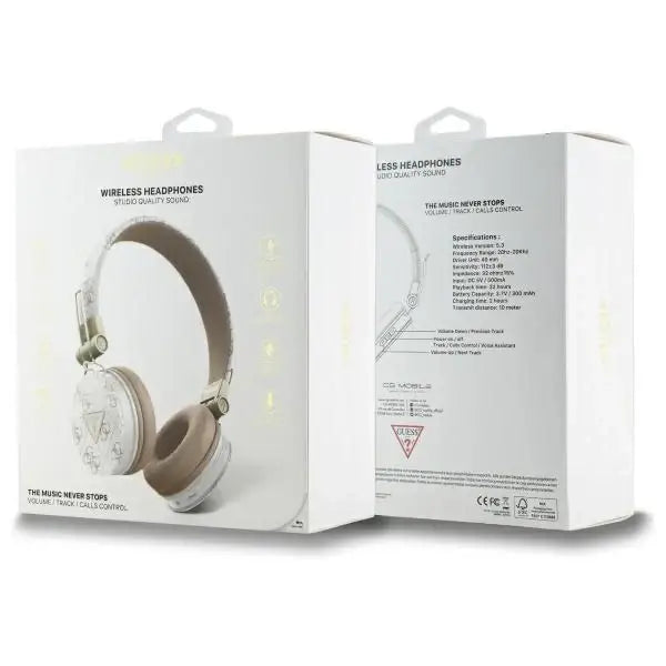 Guess Bluetooth ENC GUBH70E4PTMH on-ear headphones white 4G Triangle Round Shape - Headphones and speakers<<<HurtelXML
