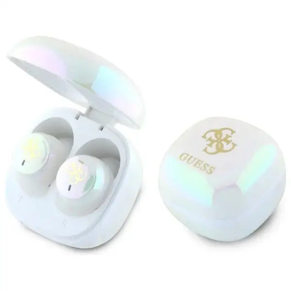 Guess Bluetooth headphones GUTWSJ144ESH TWS + docking station white/white Iridescent 4G Printed Logo - Headphones