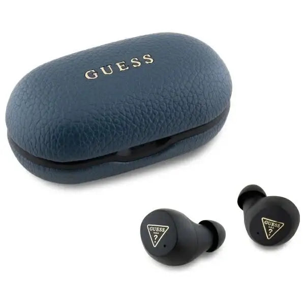 Guess Bluetooth headphones GUTWSPGTSPSB TWS + docking station blue/blue Grained Classic Logo - Headphones