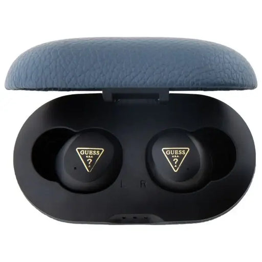 Guess Bluetooth headphones GUTWSPGTSPSB TWS + docking station blue/blue Grained Classic Logo - Headphones