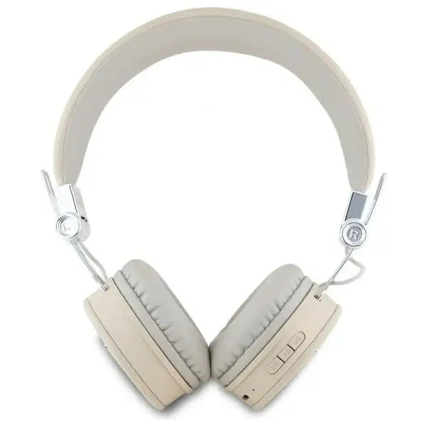 Guess Bluetooth on-ear headphones ENC GUBH70PGTSPSE beige/beige Grained Classic Round Shape - Headphones