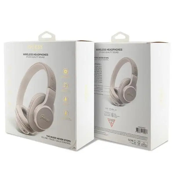 Guess Bluetooth on-ear headphones GUBH604GEMP pink/pink 4G Script - Headphones and speakers<<<HurtelXML