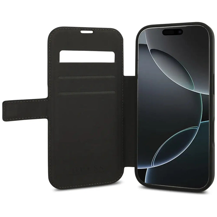 Guess Book 4G Metal Logo Case for iPhone 17 Pro - Black - Cell phone cases and covers<<<HurtelXML