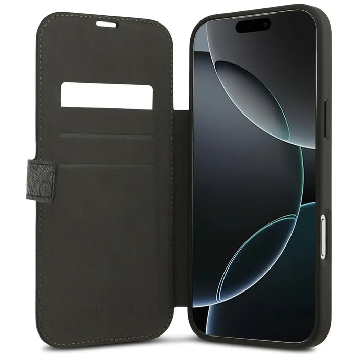 Guess Book 4G Metal Logo Case for iPhone 17 Pro Max - Black - Cell phone cases and covers<<<HurtelXML