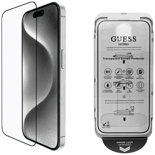 Guess BP Rhinestone 2in1 Screen Protector and Camera Lens Set for iPhone 16 Pro Max - Gold - Cell phone tempered