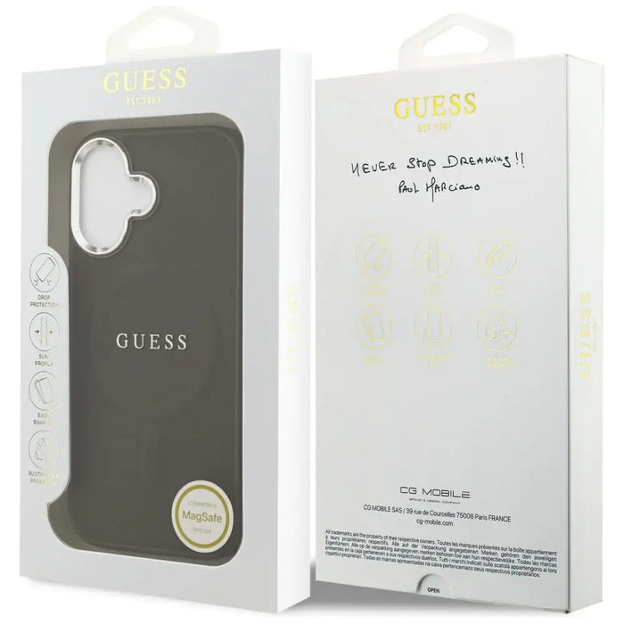 Guess Classic Logo MagSafe Case for iPhone 17 - Brown - Cell phone cases and covers<<<HurtelXML