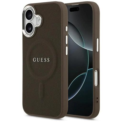 Guess Classic Logo MagSafe Case for iPhone 17 - Brown - Cell phone cases and covers<<<HurtelXML