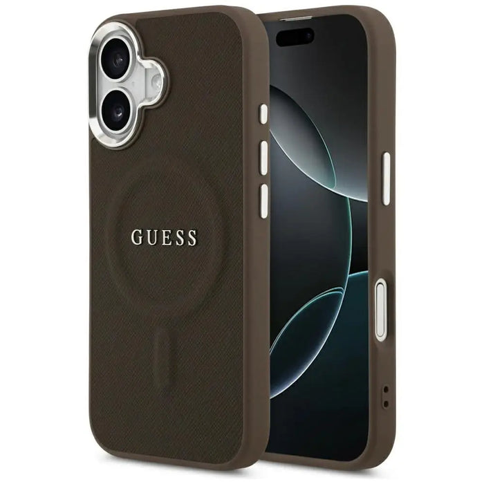 Guess Classic Logo MagSafe Case for iPhone 17 - Brown - Cell phone cases and covers<<<HurtelXML
