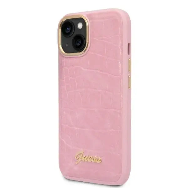 Guess Croco Collection case for iPhone 14 - pink - Cell phone cases and covers<<<HurtelXML