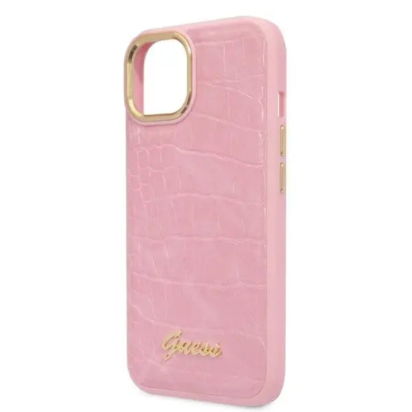 Guess Croco Collection case for iPhone 14 Plus - pink - Cell phone cases and covers<<<HurtelXML