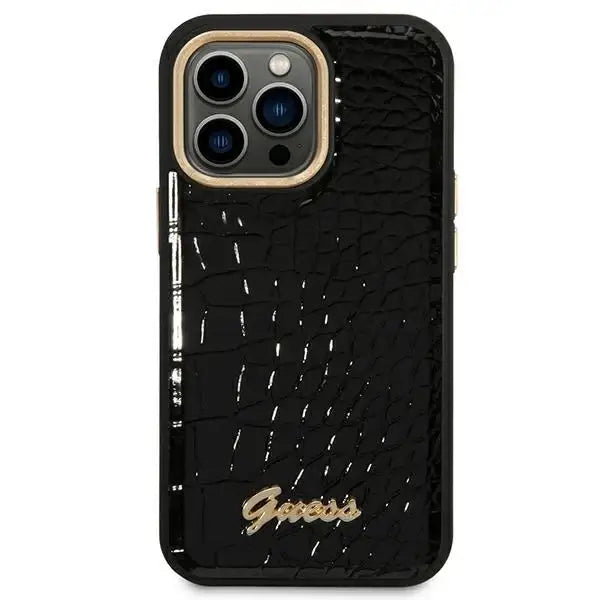 Guess Croco Collection iPhone 14 Pro 6.1’’ Case - Black - Cell phone cases and covers<<<HurtelXML