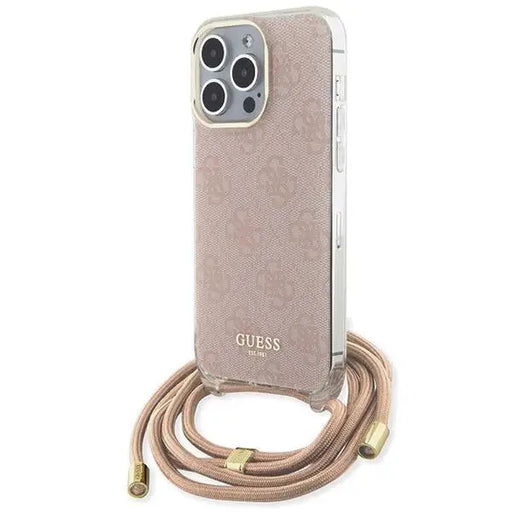 Guess Crossbody Cord 4G Print case for iPhone 15 Pro Max - pink - Cell phone cases and covers<<<HurtelXML