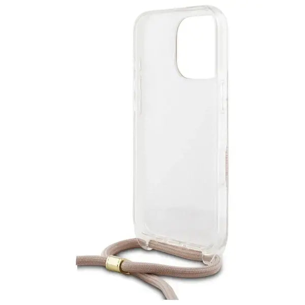 Guess Crossbody Cord 4G Print Case with Lanyard for iPhone 16 Pro - Pink - Cell phone cases and covers<<<HurtelXML