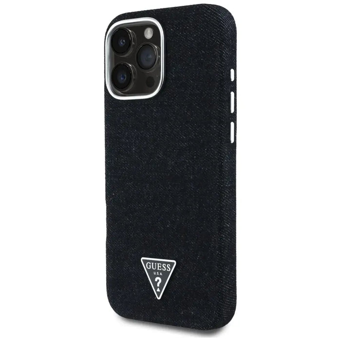 Guess Denim Triangle Logo MagSafe iPhone 16 Pro Max Case - Black - Cell phone cases and covers<<<HurtelXML