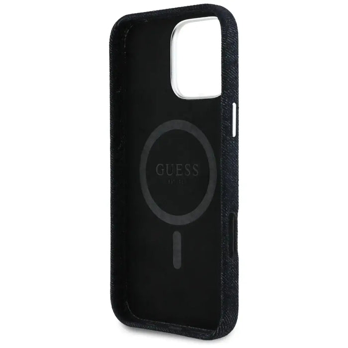Guess Denim Triangle Logo MagSafe iPhone 16 Pro Max Case - Black - Cell phone cases and covers<<<HurtelXML