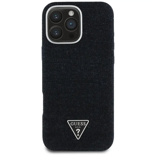 Guess Denim Triangle Logo MagSafe iPhone 16 Pro Max Case - Black - Cell phone cases and covers<<<HurtelXML