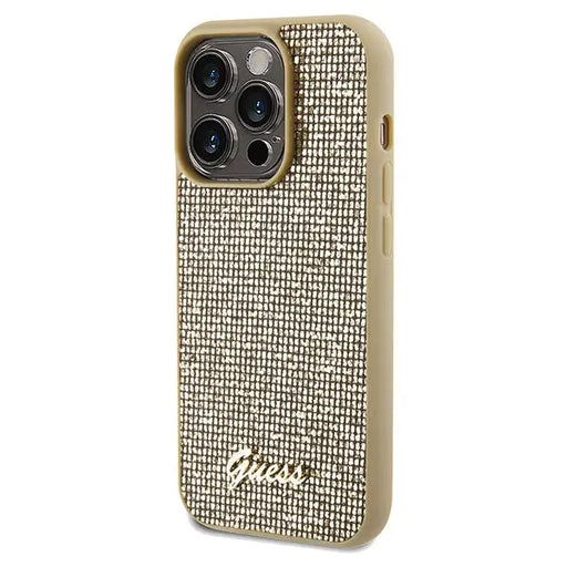 Guess Disco Metal Script case for iPhone 14 Pro Max - gold - Cell phone cases and covers<<<HurtelXML