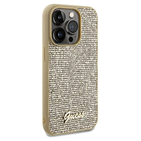 Guess Disco Metal Script case for iPhone 14 Pro Max - gold - Cell phone cases and covers<<<HurtelXML