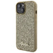 Guess Disco Metal Script case for iPhone 15 - gold - Cell phone cases and covers<<<HurtelXML